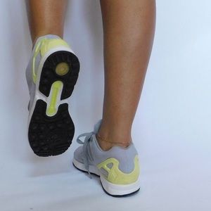 Gray Adidas with Yellow Detail